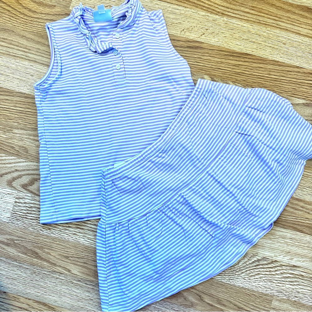 Little English Lavender and White Striped Top